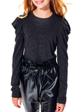Charcoal Puff Sleeve Top