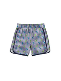 Boys Navy Gingham Swim Trunk