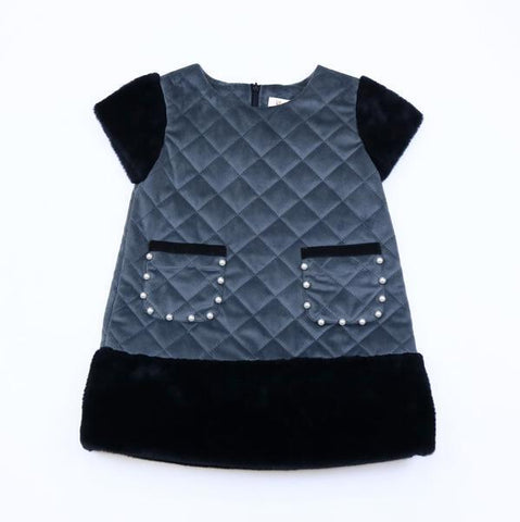Grey Quilted Dress