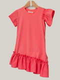 Coral Ruffle Dress