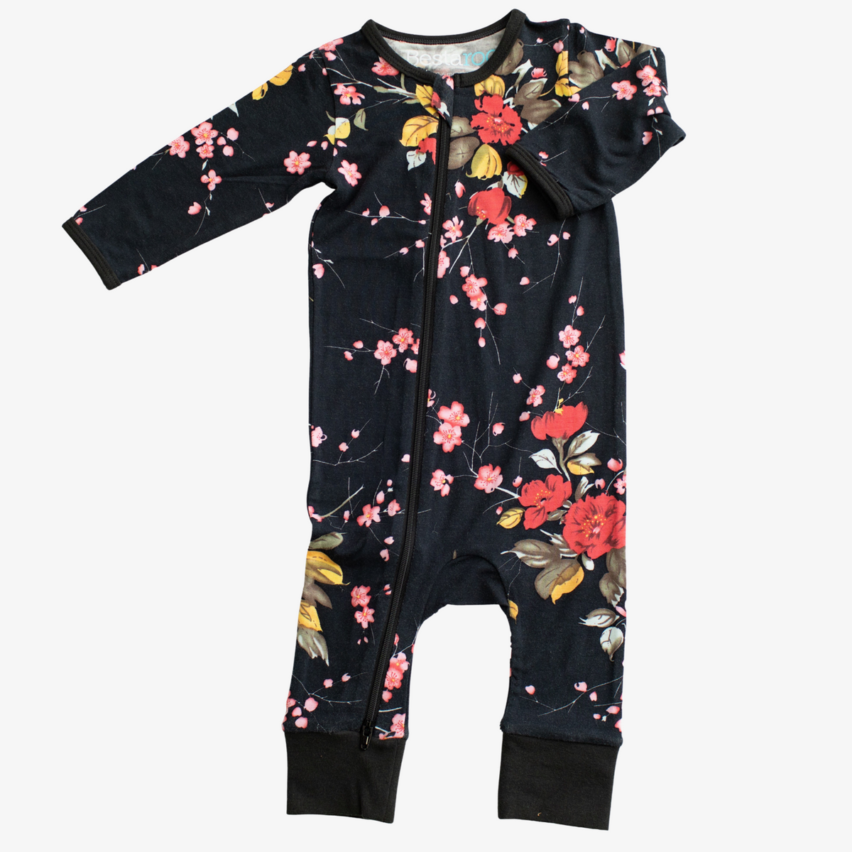 Bestaroo - Cherry Blossoms Black Romper