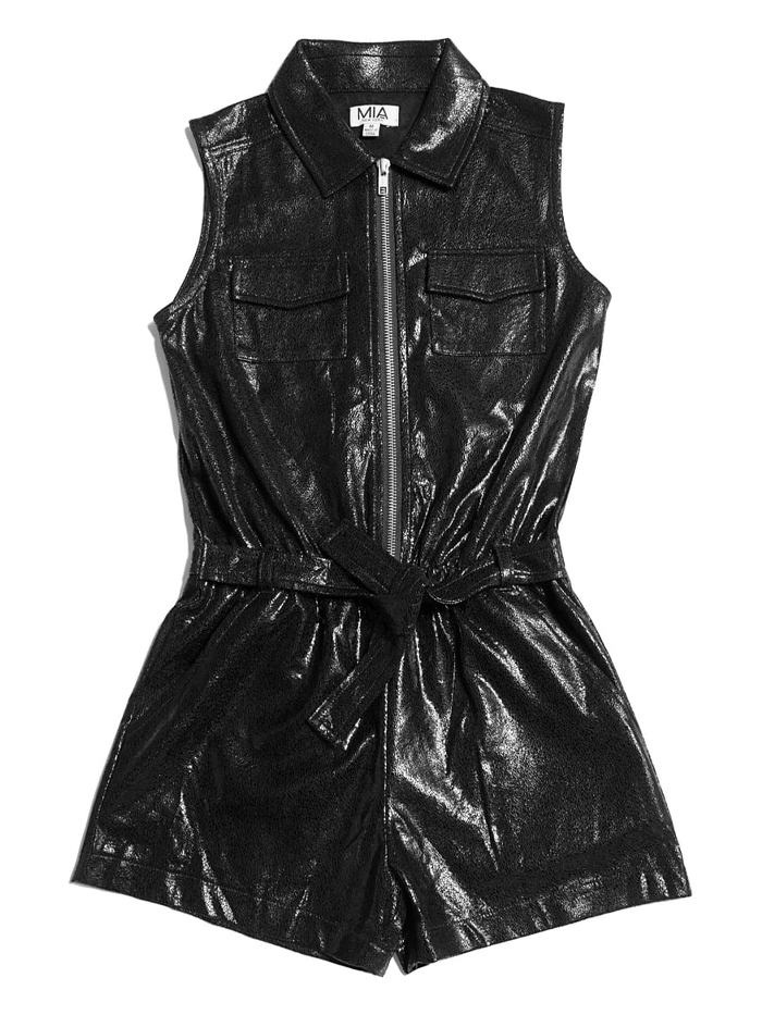 Black Leather Romper