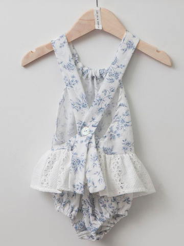 China Blue Printed Romper