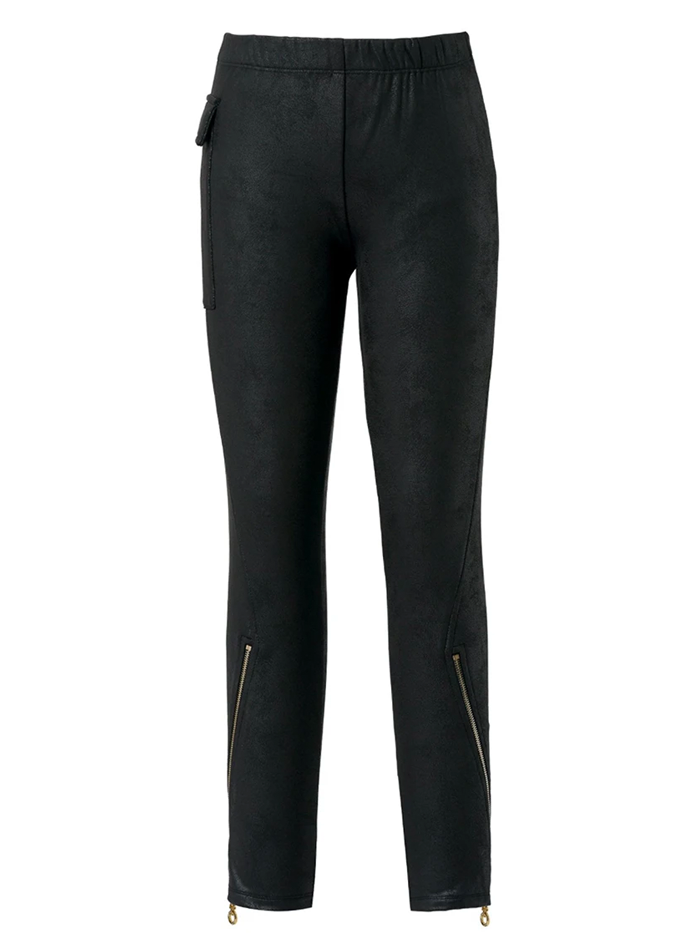 Black Faux Suede Leggings