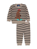 2-Piece Stripe Bear Sweater & Joggers Set