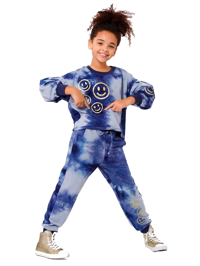 Blue Smiley Face Sweatsuit