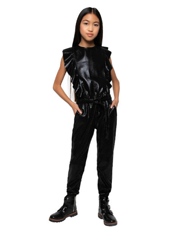 Black Cascade Romper