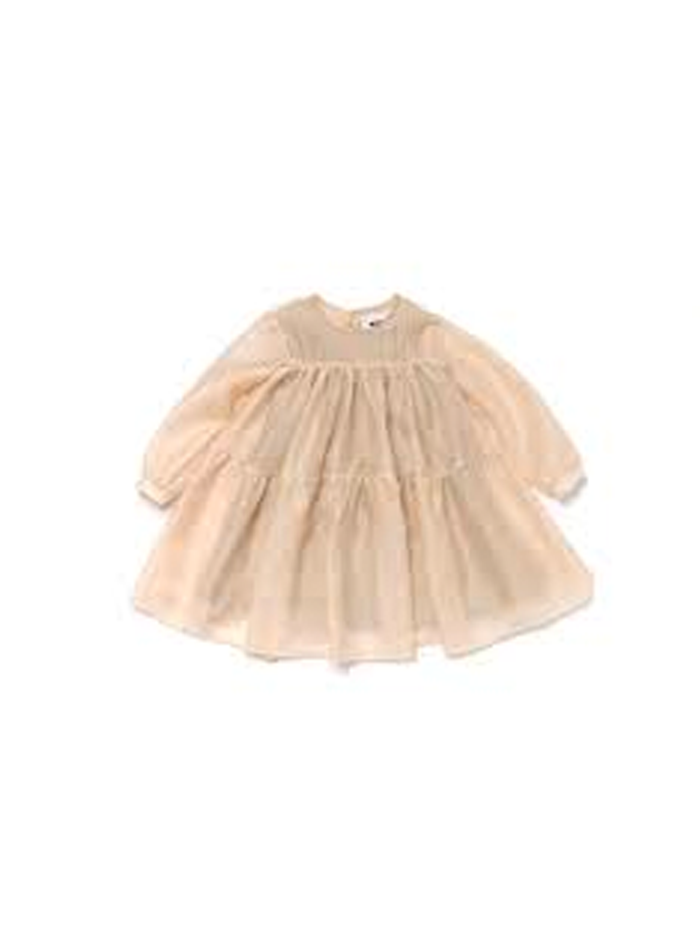 Japanese Shantung Voile Layered Dress Sand
